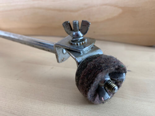 GRETSCH 50s 60s Vtg CYMBAL L-ARM Telescoping Ride Mount Holder Part Round Badge - Picture 2 of 8