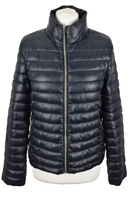 MANGO Basics Black Quilted Jacket size Eur M Womens Full Zip Insulated