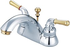 Kingston Brass KB2624B Naples 4-Inch Centerset Lavatory Faucet Brass Pop-Up