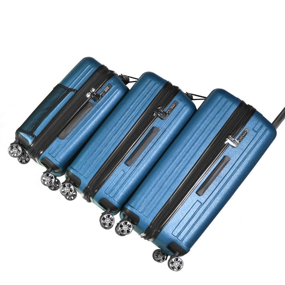 Olympia USA Suitcase 25" Expandable Mid-Size Spinner Hardside Shell Navy Blue