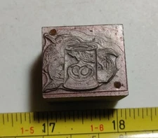 Vintage Letterpress Printing Block Libby's Yellow Peaches Can Advertising