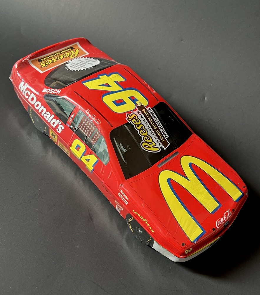NASCAR Racing Bill Elliot 94 McDonalds Reese’s Car Tin Box Bosch Good Year NEW