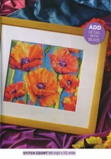 DAZZLING POPPY  CROSS STITCH PATTERN ONLY   EQ - EEA