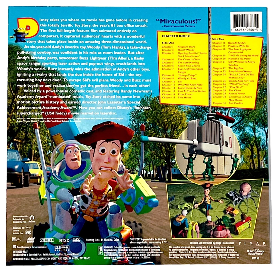 DISNEY *VG+* "TOY STORY" 1995 JAPAN PRESS LASER VIDEODISC FOR US MARKET - Imagem 2 de 2