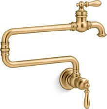 Kohler K-99270-2MB Artifacts Wall Mounted Pot Filler Faucet, Brushed Brass