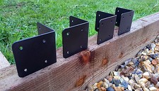 CORNER Timber Railway Sleeper Brackets Wooden Planter Raised Edging Pathway x4