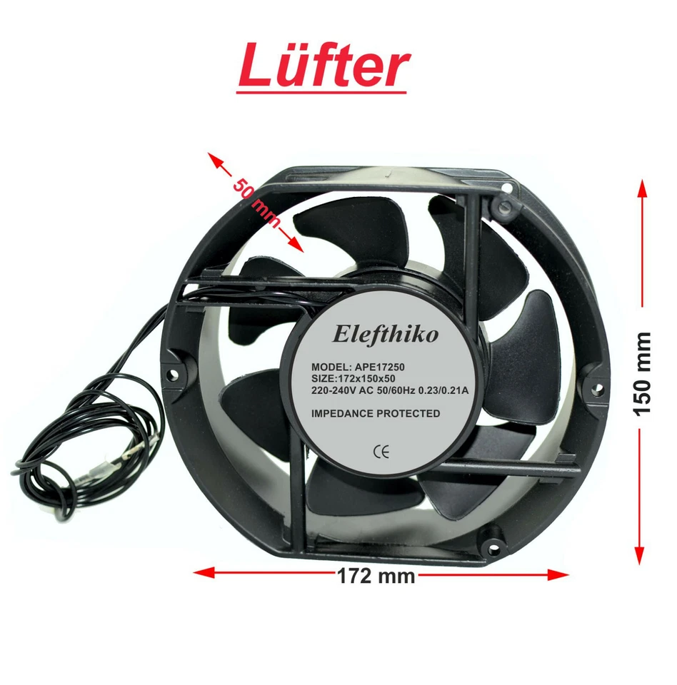 ELEFTHIKO Lüfter 172 X 150 X 50 - 230V Schweißgeräte MIG / MAG