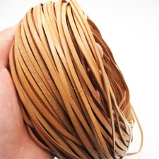 3mm Flat Cow Real Leather High Quality Finding Cord String Lace Rope  Natural