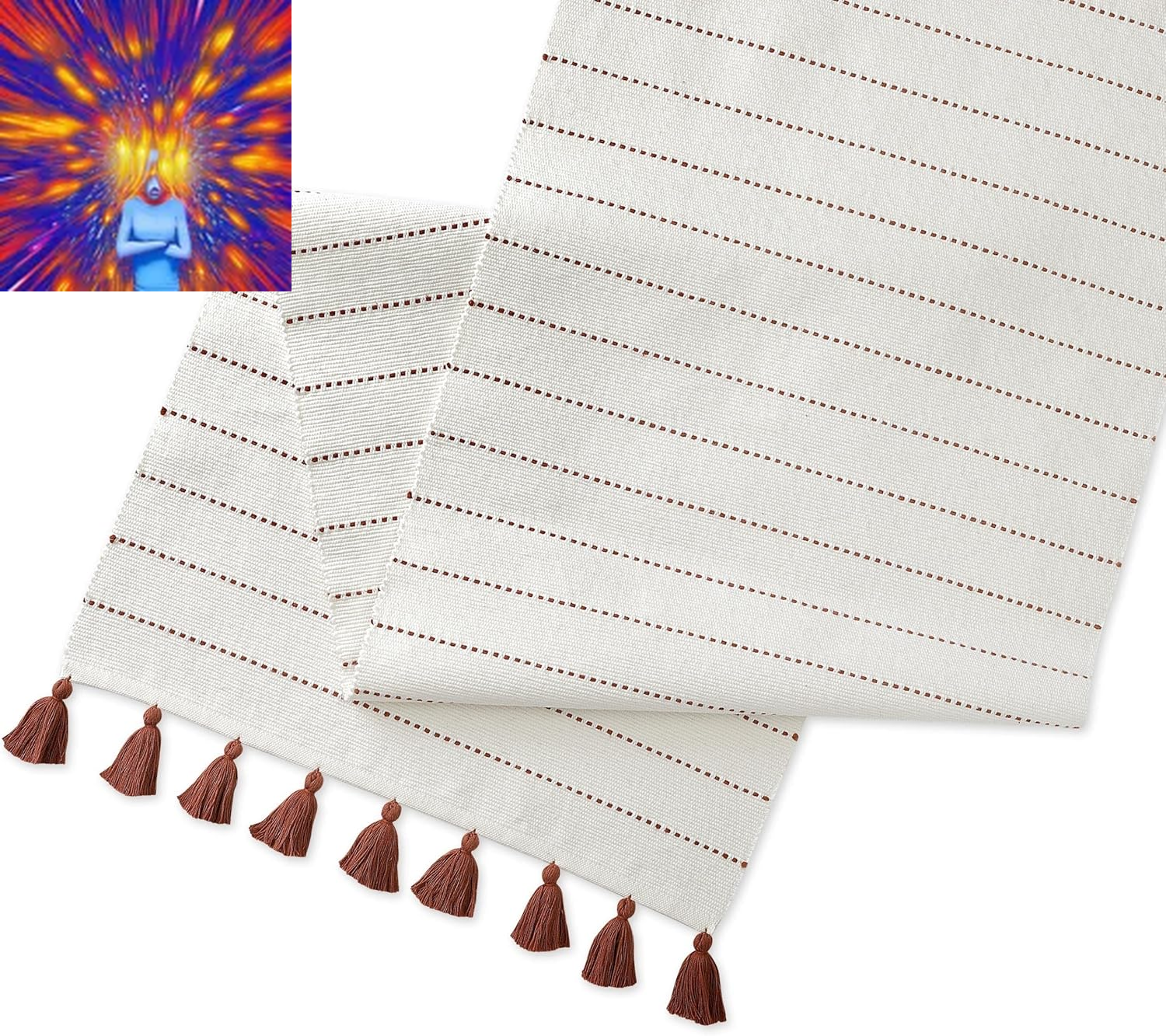 Fall Table Runner 108 Inches Long for Fall Décor, 100% Cotton Thanksgiving Table