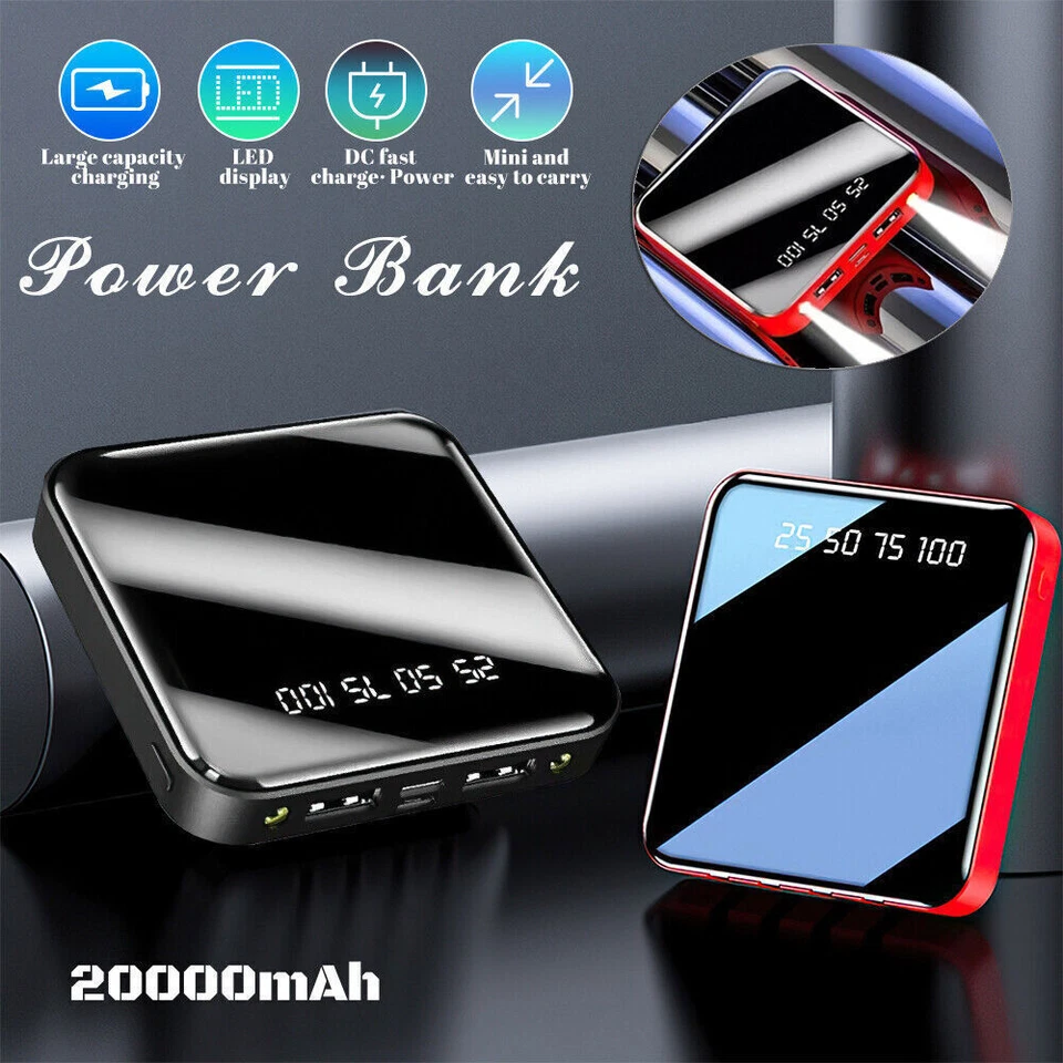 20000mAh 2USB Backup External Battery LED Power Bank Pack Fast Charger for Phone - Image 2 of 4