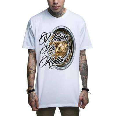 Mafioso Picture Me Rollin Low Rider Car Rims Urban Mafia Gangster White T Shirt