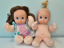 Magic Nursery Doll Lot Of 2 Baby & Toddler Vtg 1989 Mattel Blonde & Brunette 