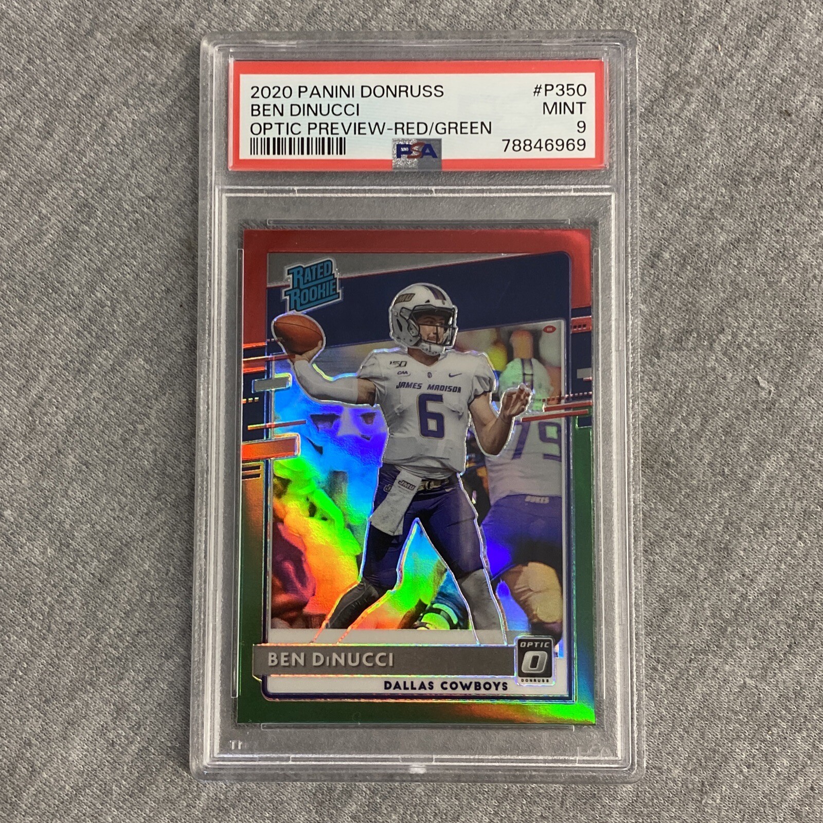 Ben DiNucci Panini Donruss #P350 Optic Preview-Red/Green
