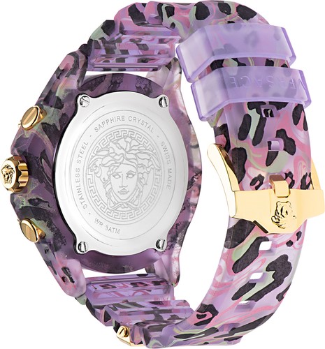 Versace VEZ700722 Icon Active Chrono gold lila leopard Silikon Herren Uhr NEU - Bild 3 von 9
