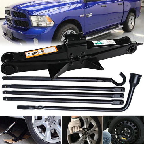For 2002-2015 Ram 1500 Tire Wheel Lug Wrench Spare Tool & Scissor Jack Kit