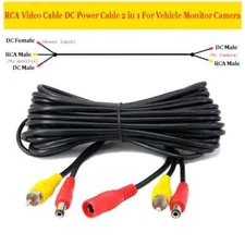 6 M/10M/15M car video RCA extension cable 2-in-1 for backup camera line
