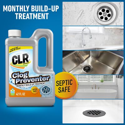 CLR 42 Oz Clog Preventer Drain Opener Safe for Septic Systems