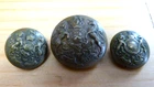 Vintage Button LOT 3 Dieu Et Mon Droit General Service WH Thomas Birmingham