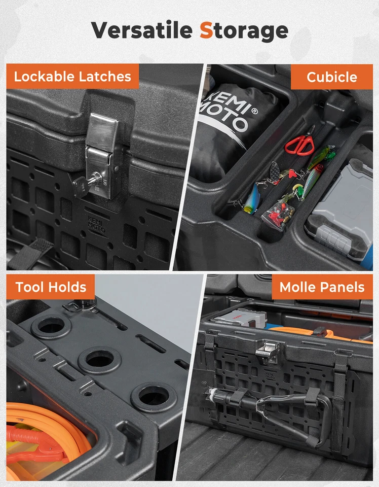 110L UTV Cargo Storage Bed Box for Can Am Defender HD5 HD8 HD9 HD10 Max 2016-25 - Image 4 of 4