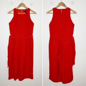 red sleeveless romper