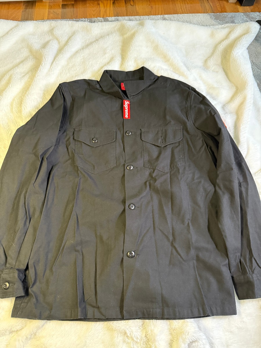 Supreme Army Work Shirt Black FW14 size Large NEW Supreme 14AW 