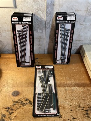 11 HO Atlas #4 Code 100 Nickel Silver Turnouts 6 left 5 right hand) + 1 Switch