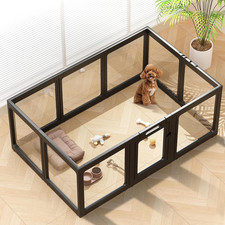 Clear Acrylic Dog Playpen Indoor, Puppy Cat Small Pet Play Pen, Pet Cat Playpen