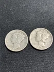 1941-S and 1941-P Silver Mercury Dimes Nice Set of 2 Coins