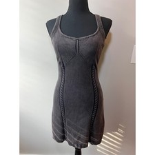 Promesa Acid Wash Cotton Cable Knit Mini Dress Charcoal Grey Size Small Festival