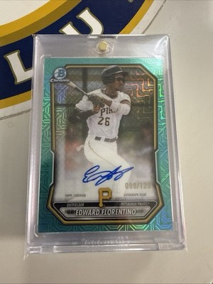 Edward Florentino Bowman Aqua Mega Box Mojo Refractor Auto /125 RARE SSP PIRATES