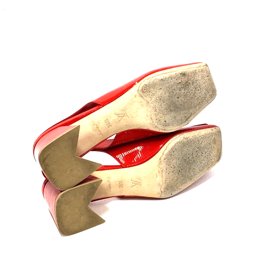 Louis Vuitton 23SS Shake Line Epi Slingback Pumps Red 1ABH6Z Size