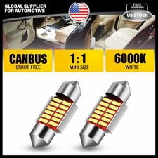 2x Festoon Led 31mm Interior License Plate Dome Light Bulb De3175 De3022 Canbus