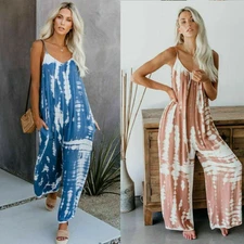 Jumpsuit Wide Leg Playsuit Sleeveless Women's Sling Suit Loose Trousers Rompers