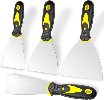Putty Knife,4Pcs Spackle Knife Set (2,3, 4, 5 in),Stainless Steel Paint Scraper