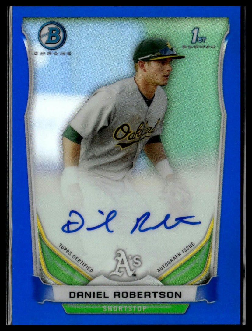 2014 Bowman #BCAP-DR Daniel Robertson Chrome Prospect Auto Blue Refractors #/150