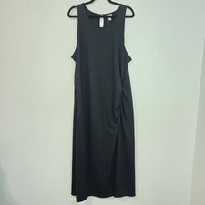 Target a new day 2X NWT Black Sleeveless Gathered Side Midi Dress