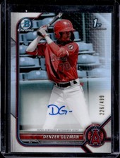 2022 Bowman Denzer Guzman Chrome Prospect Auto Autograph Refractor #/499 Angels