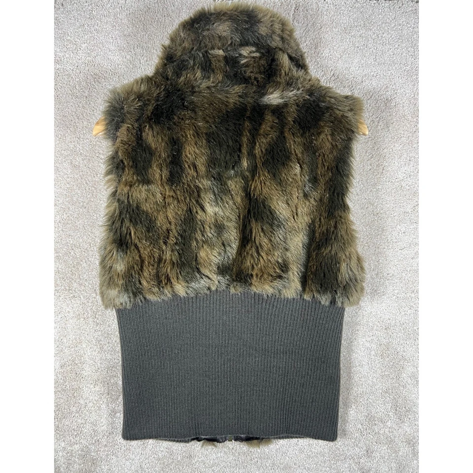 Chaleco Suéter Boston Propio Cuello Piel Sintética Y2K Marrón Tejido Chaleco Mediano RETRO Foto 2 de 4