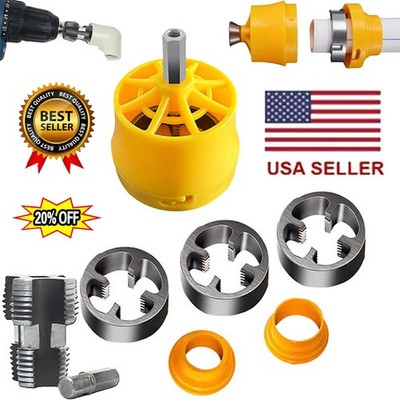 7pcs Round PVC Thread Maker Tool Pipe Threader Plumbing Tool for Electric Drill
