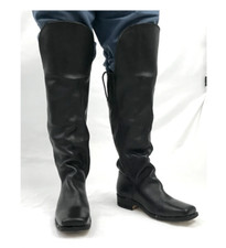 Black Leather Boots with Knee Flap Size 9 - Civil War