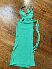 NWT Green Open Back Fashion Nova Dress Xsmall