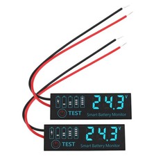 2pcs DC 7-55V Lithium Battery Level Indicator Tester Blue LED Voltage Power Moni