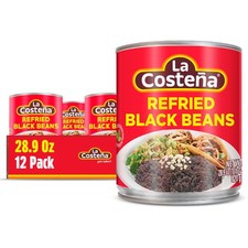 Refried Black Beans - Ready-to-Eat Canned Refried Beans for Mexican Food, Mex...
