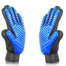 Pet Grooming Glove - Gentle Deshedding Brush Glove - Efficient Pet Hair Remov...