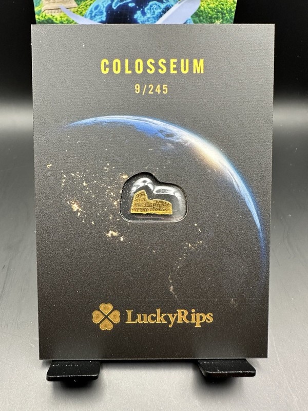 LuckyRips World Tour Colosseum Gold Card 0.75g .999 Fine TD Mint Limited /245