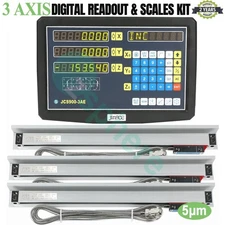 3 Axis Digital Readout Linear Scale DRO Display 5um for Bridgeport Mill Lathe US
