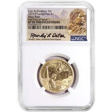 2019-P $1 1-oz Native American Mary Ross Coin NGC SP70 FDI Teton Signature Label