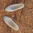 Mod Francie white Cut Out Shoes low heels vtg Mattel 60s Japan