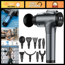Handheld Deep Tissue Massage Gun for Athletes - 30 Speed Levels, 9 Attachments,
