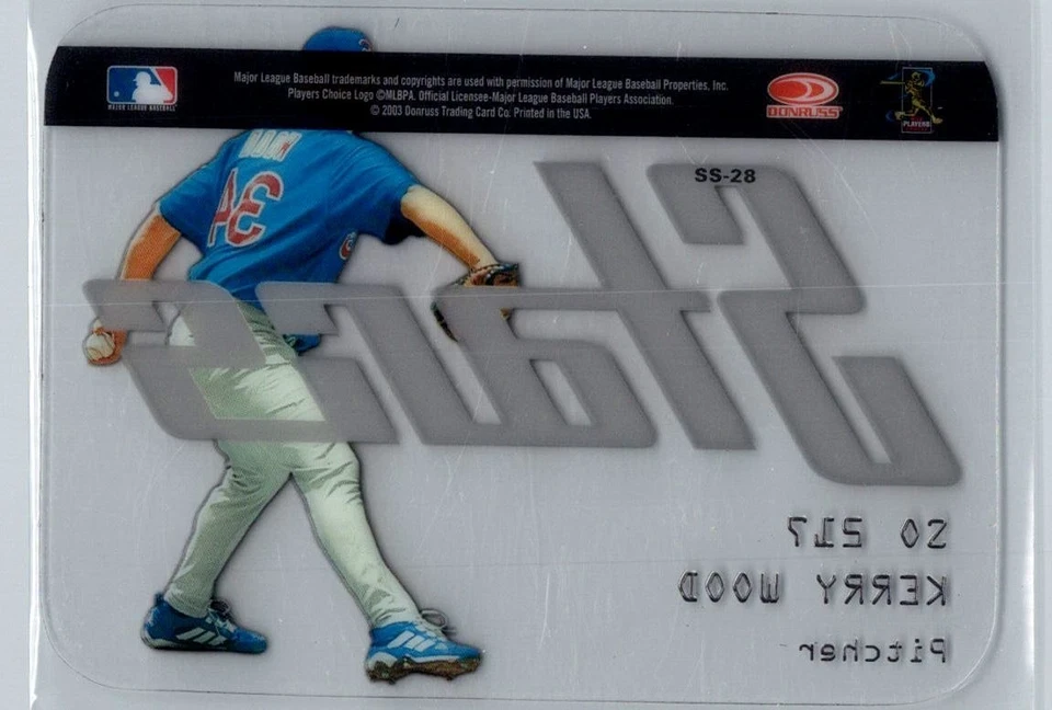 2003 Donruss Studio - Stars Kerry Wood #SS-28 - Image 2 of 2